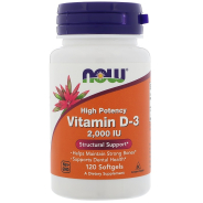 NOW Foods, D3, 2000 IU (2-tagesdosis), 120 Softgels