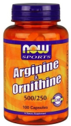 Now Foods, Arginin & Ornithin - 100 Kapseln