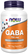 Now Foods, Gaba 750mg, 100 Kapseln