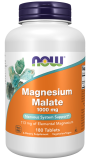 NOW Foods, Magnesium Malat 1000mg, Elementarmagnesium 115mg, 180 Tabletten