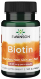 Swanson, Biotin 5 mg, 100 Kapseln