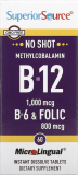 Superior Source, B-12 1000 mcg, B-6 & Folsäure 800 mcg, 60 Minitabletten
