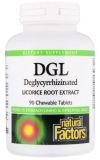 Natural Factors, DGL, Deglycyrrhizinated Licorice Root Extract, 90 Kautabletten